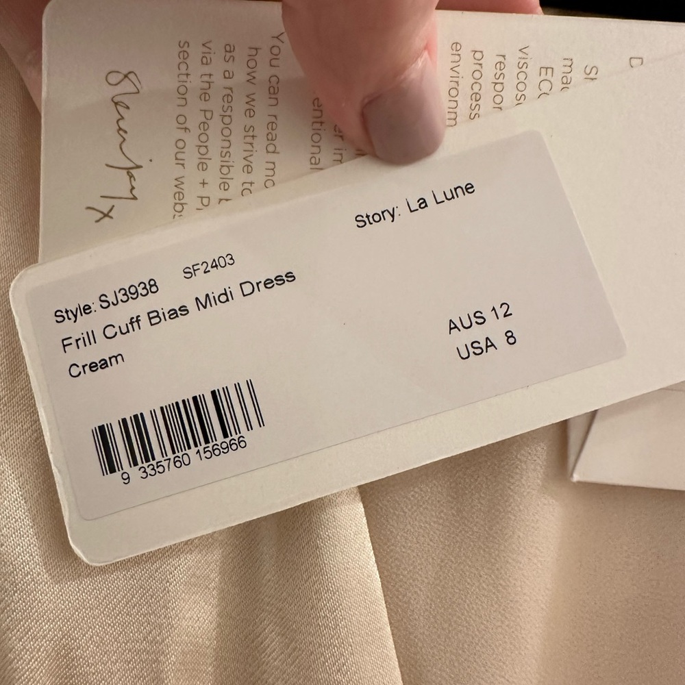 NWT Shona Joy La Lune Frill Cuff Bias Midi Dress in Cream size 8 - Picture 11 of 11